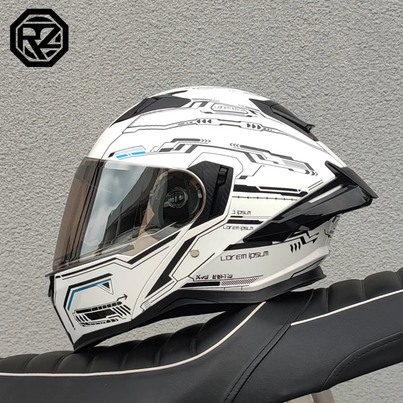 Modular Flip Up Motorcycle Helmet Full Face Dual Visor Motorbike Helmet DOT Approved Flip‑up Modular Helmet for Adults Men Women