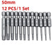 Magnetic Torx Screwdriver Set 100/50mm Extra Long Security Tamper Proof Star Drill Bit Screw Driver Tips Hex 1/4 for Rotary Tool 12PCS 50mm