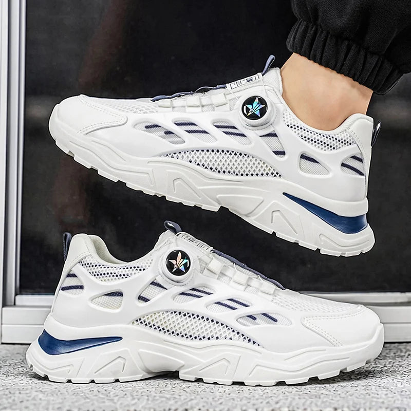 Men's mesh casual sneakers four seasons breathable light soft-sole anti-slip comfort outdoor walking speed sports running shoes