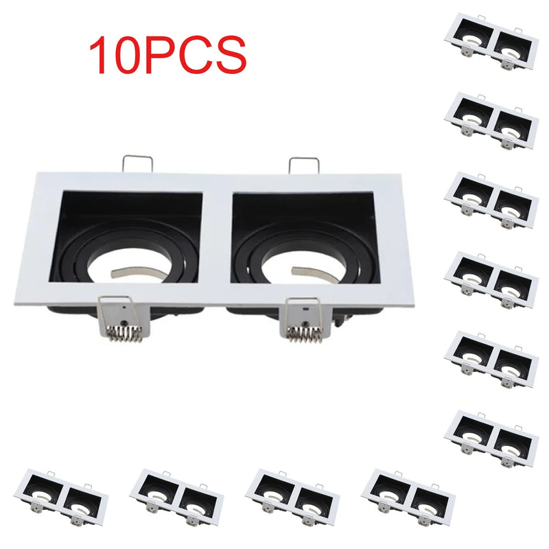 1/10PCS Round Square Recessed LED Downlight Adjustable Ceiling Lamp GU10 MR16 Spot Light Home Living Room Bedroom Lighting