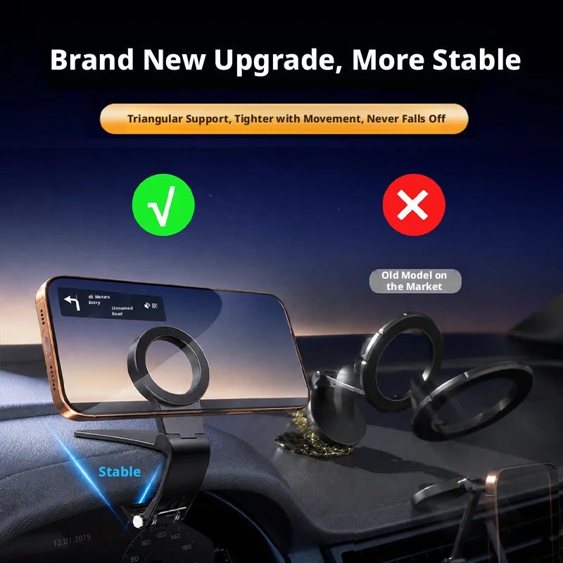 SEAMETAL Magnetic Foldable Phone Stand 360 Rotatable Universal Car Dashboard Phone Holder GPS Stand in Car for Car Accessories