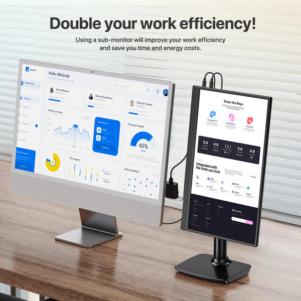 ម៉ូនីទ័រចល័ត PERFECT ទំហំ 15.6 អ៊ីញ 60Hz 1920*1080 16:9 IPS សម្រាប់កុំព្យូទ័រយួរដៃ XBox PS4 / 5 Switch TV Box PC Extension Mobile MAC