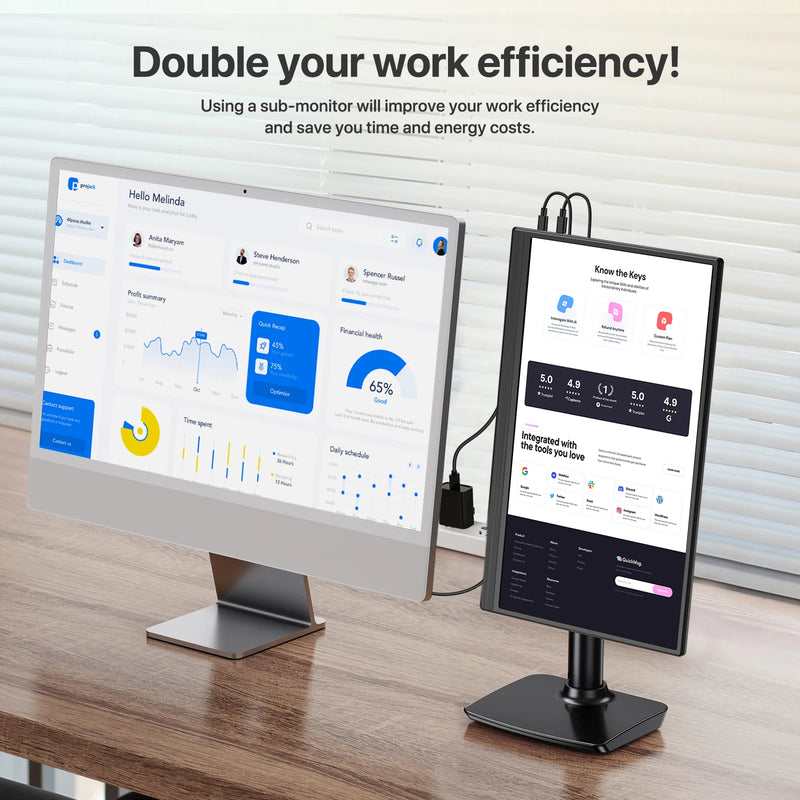 ម៉ូនីទ័រចល័ត PERFECT ទំហំ 15.6 អ៊ីញ 60Hz 1920*1080 16:9 IPS សម្រាប់កុំព្យូទ័រយួរដៃ XBox PS4 / 5 Switch TV Box PC Extension Mobile MAC