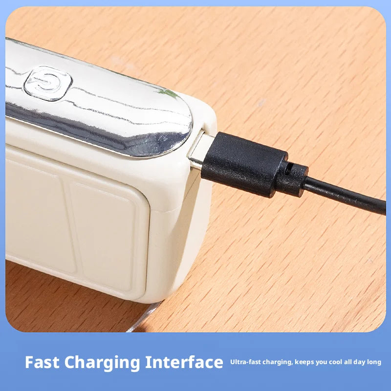 SEAMETAL Mini Portable Cooling Handheld Fan Rechargeable 5 Speed Adjustable Air Cooling Turbo Fan for Car Home Indoor Outdoor