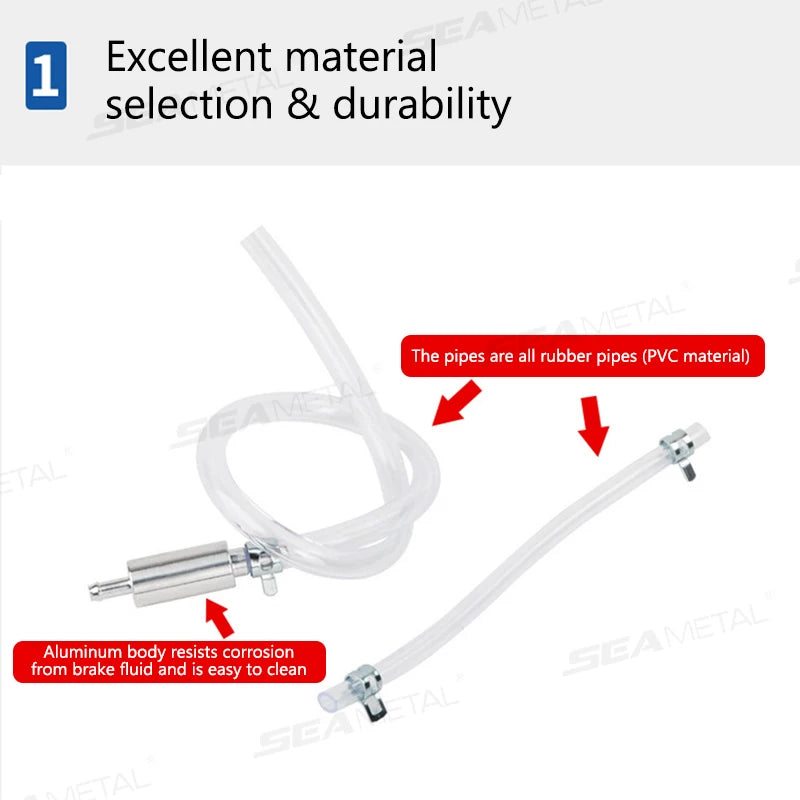 SEAMETAL Hydraulic Clutch One Way Valve Tube Car Clutch Brake Bleeder Hose Bleeding Tool Replacement Adapter Kit Car Accessories
