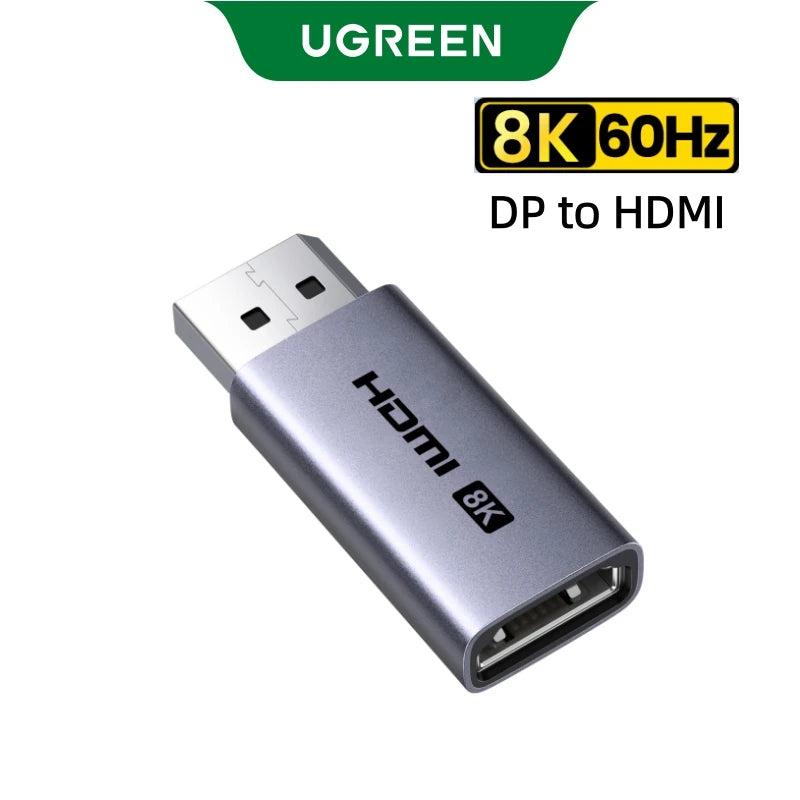 UGREEN Displayport to HDMI Adapter 8K 60Hz Displayport DP to HDMI Converter, Uni-Directional Display Port to HDMI Converter