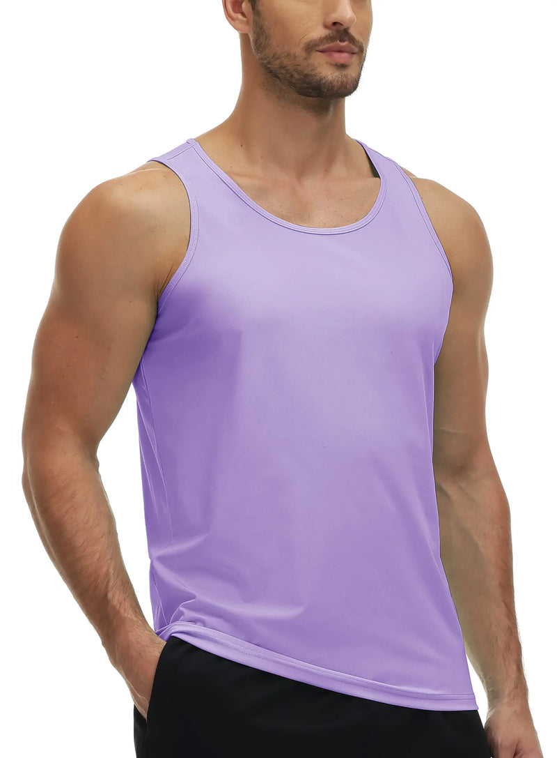 TACVASEN UPF50+ Tank Top Quick Dry Sleeveless T-shirts Mens Summer Gym Fitness Running Tee Sports Vest Swim Trainning tshirts