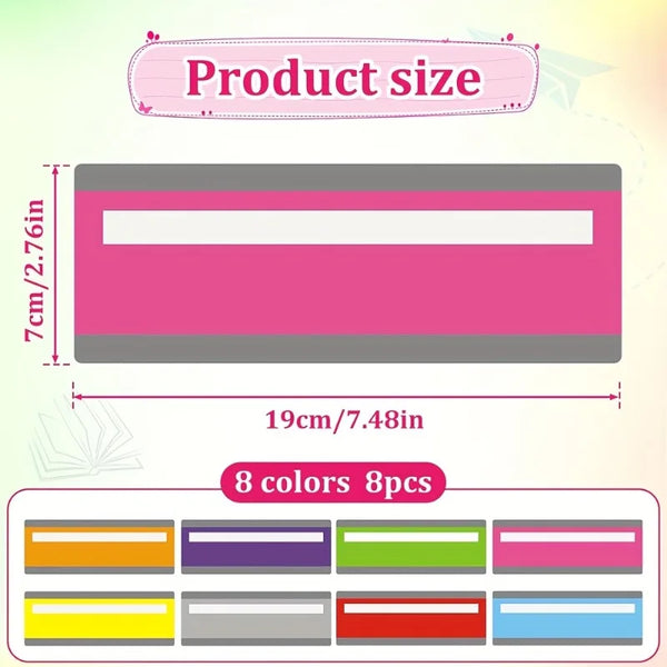 8pcs guide reading bars, color overlay,reading line tracker,overlay reading bookmarks,crystal teacher supplies assistant