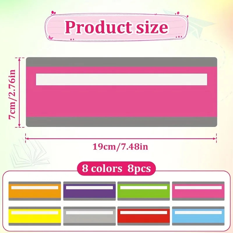 8pcs guide reading bars, color overlay,reading line tracker,overlay reading bookmarks,crystal teacher supplies assistant