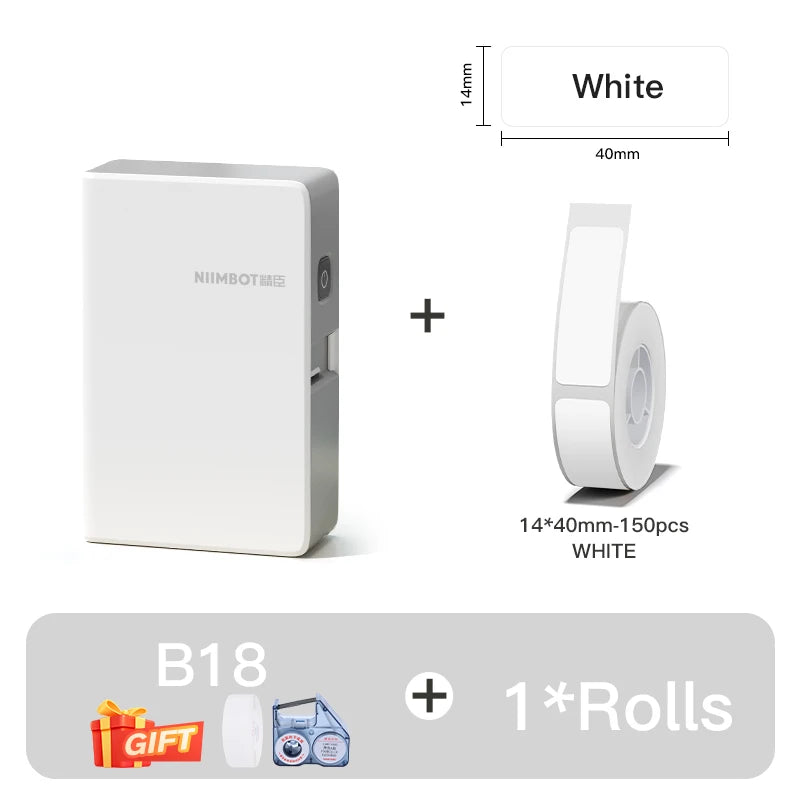 NIIMBOT N1/B18 Mini Portable Label Printer Thermal Transfer Pocket Label Maker With Long Life Ribbon And PET Stickers Gift