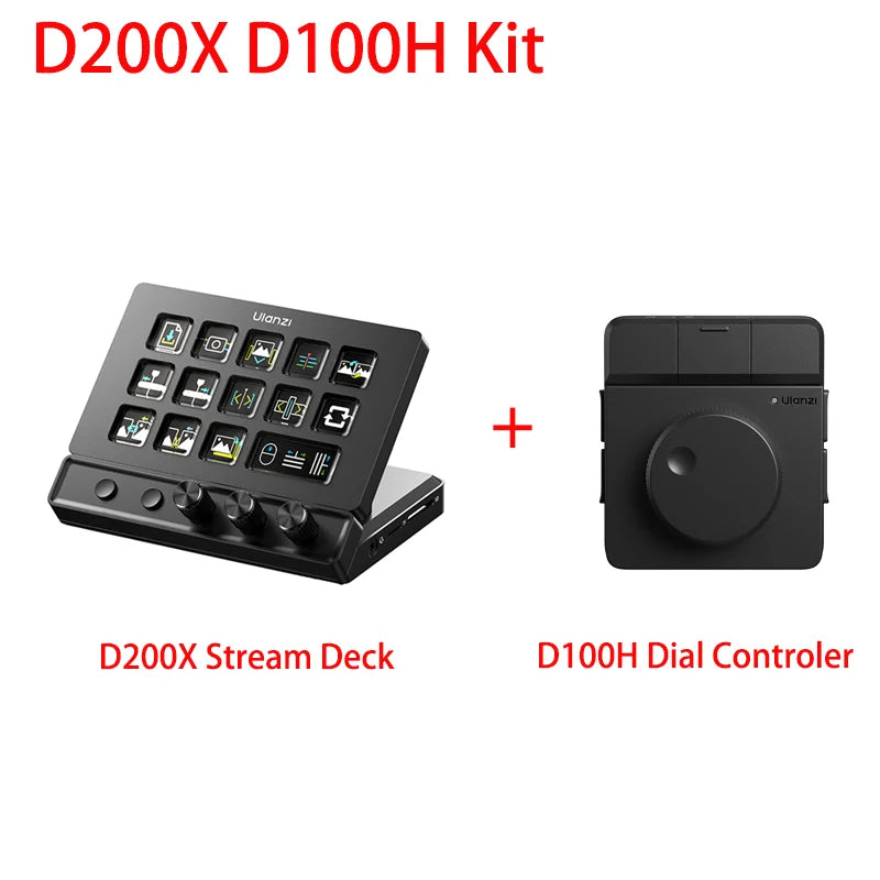 ក្ដារចុច Ulanzi D200X 8 ក្នុង 1 សម្រាប់ស្ទ្រីមឌីស មានគ្រាប់ចុច LCD ចំនួន 14 សម្រាប់គ្រប់គ្រងស្ទ្រីម សម្រាប់ការកែសម្រួលវីដេអូ ហ្គេម ការបង្កើតមាតិកាផ្ទាល់ ភ្លើងសម្រាប់ស្ទូឌីយោ