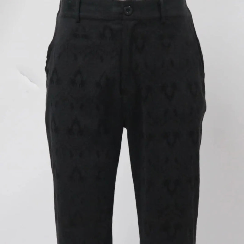 2026 Medieval-inspired Men's Black Pants, Jacquard Fabric Trousers, Perfect for Weddings, Parties, and Stage Performances.
