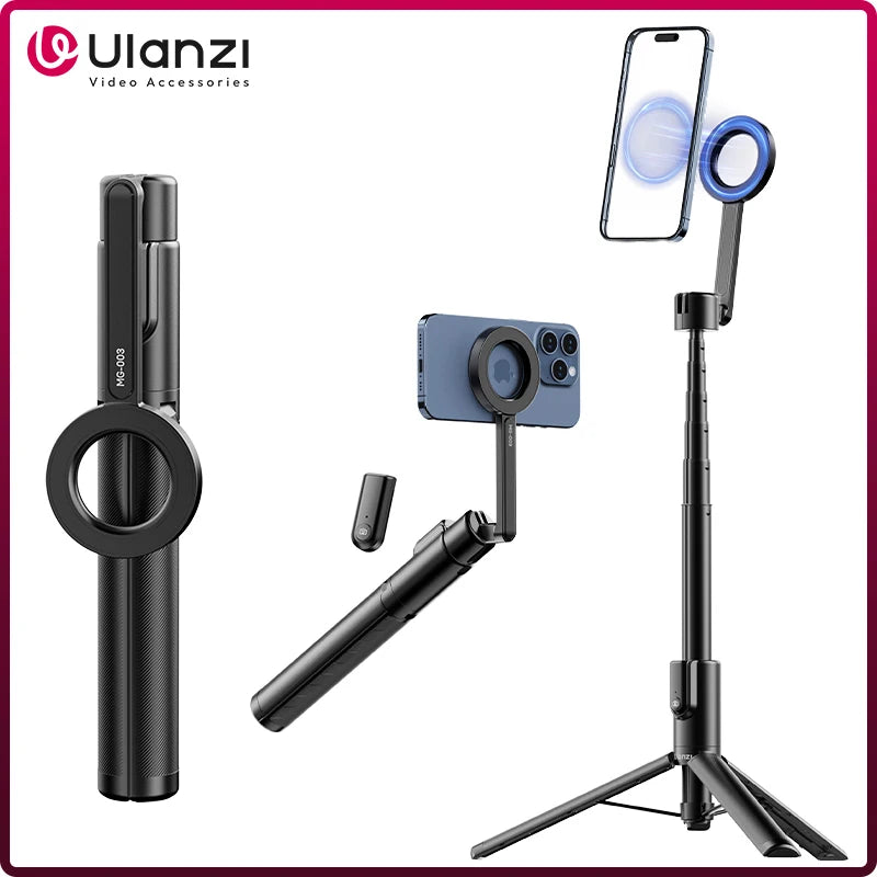 ជើងកាមេរ៉ា Selfie ម៉ាញេទិក Ulanzi MG-003 Pro ជើងកាមេរ៉ា Selfie អាចពង្រីកបាន 1.36 ម៉ែត្រ សម្រាប់ iPhone 15 14 13 12 ការផ្សាយផ្ទាល់ Vlog