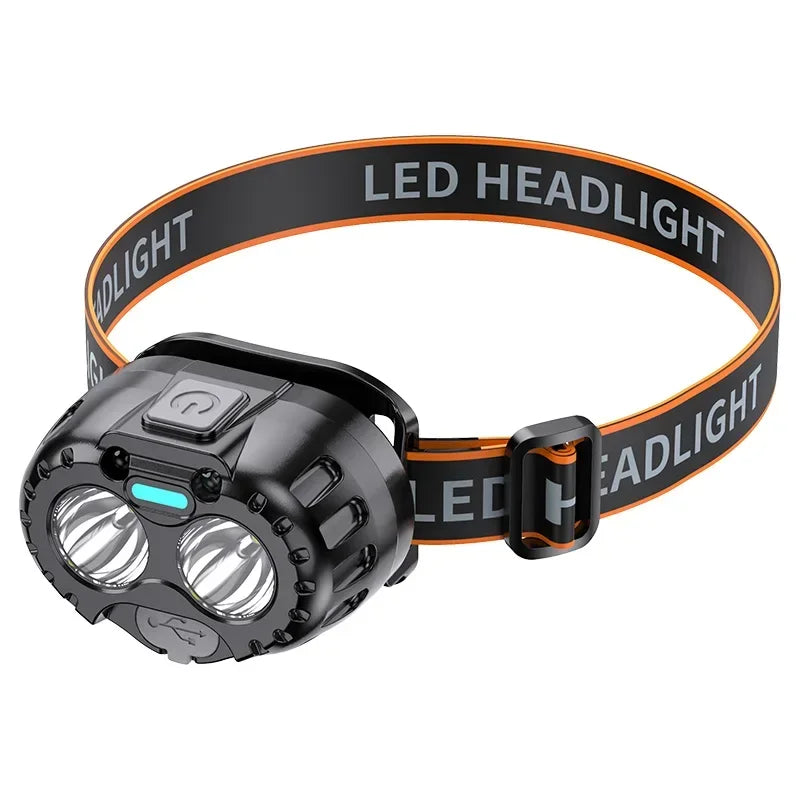 ចង្កៀងមុខ LED សម្រាប់នេសាទដែលអាចសាកបានសម្រាប់បោះតង់ ចង្កៀងមុខសម្រាប់ធ្វើការ 3 របៀបភ្លើងសម្រាប់នេសាទ បោះតង់ ឡើងភ្នំ