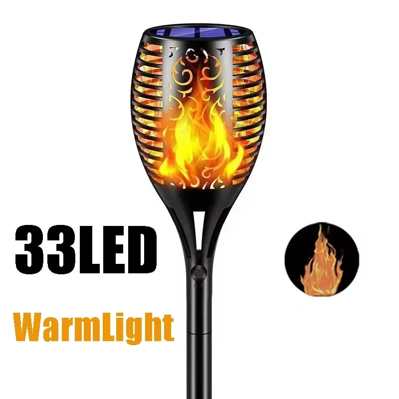 1 PCS Solar Garden Flame Lights Flickering Flame Lamp Outdoor Lawn Light Waterproof Courtyard Helloween Decoration Lighting