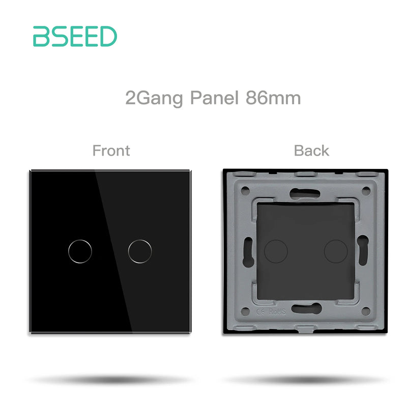 BSEED 1/2/3Gang Matter Touch Switch Module Smart Light Switch Part Tuya Smart Life APP EU Socket Outlets Glass Panel Combination