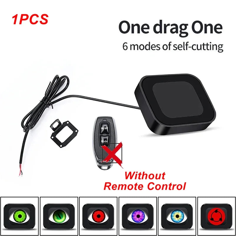 កញ្ចក់ម៉ូតូ Devil Eyes LED អេក្រង់ថាមវន្ត 12-36V 6 របៀបសម្រាប់ភ្លើងតុបតែងម៉ូតូ គ្រឿងបន្ថែមភ្លើងមុខរថយន្ត