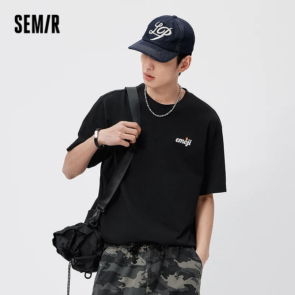 អាវយឺតបុរស Semir ដៃខ្លី កប្បាសបោះពុម្ពអក្សរ អាវប៉ាក់ រដូវក្តៅ ឆ្នាំ២០២៦ ធម្មតាសម្រាប់ទីក្រុង