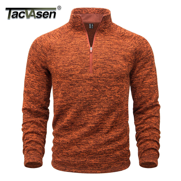 TACVASEN Mens Quarter Zip Pullover Long Sleeve Fleece Golf Sweatshirts Winter Warm Breathable Stretchy Daily Casual Shirts