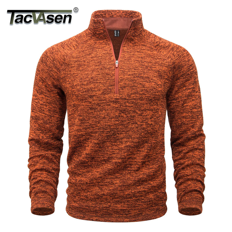 TACVASEN Mens Quarter Zip Pullover Long Sleeve Fleece Golf Sweatshirts Winter Warm Breathable Stretchy Daily Casual Shirts