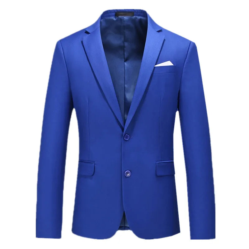 Men's Rose Red Suit Jacket, Wedding/Office Slim-fit Formal Coat, Asian Size M-6XL,Available in Blue, Gray, Black, Purple, Green
