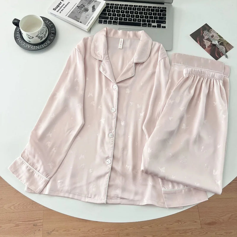 New Spring Autumn Pajama Sets For Women Soft 2 Piece Pyjamas Homewear Long Sleeve Sleepwear For Sleeping Loungewear Suit Pijama