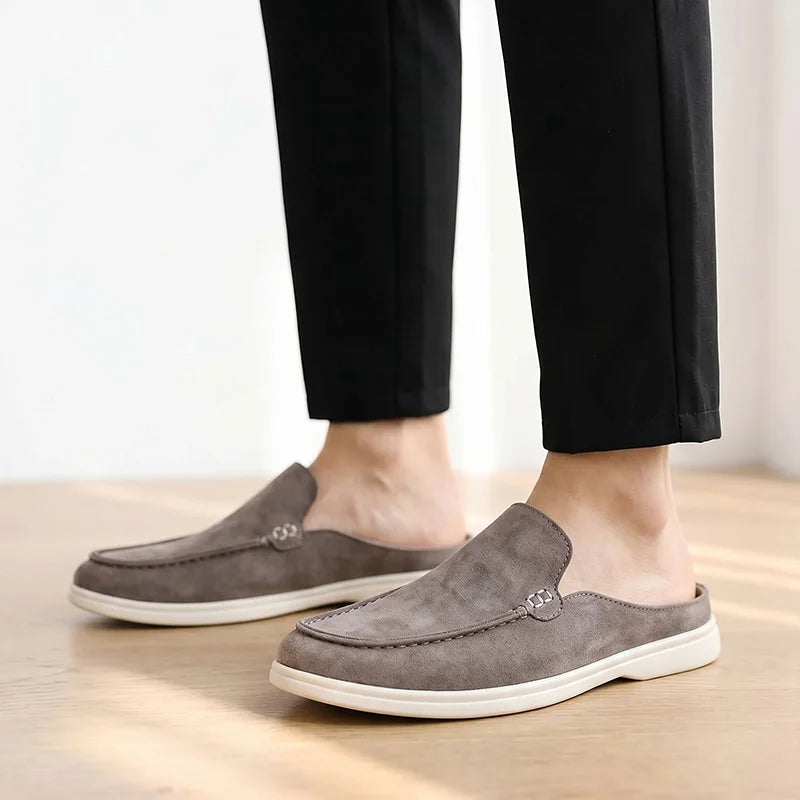 Men's Lightweight Casual Shoes Four Seasons Breathable Soft Sole Non Slip Comfort Walking Shoes Fashion Versatile Semi Slippers
