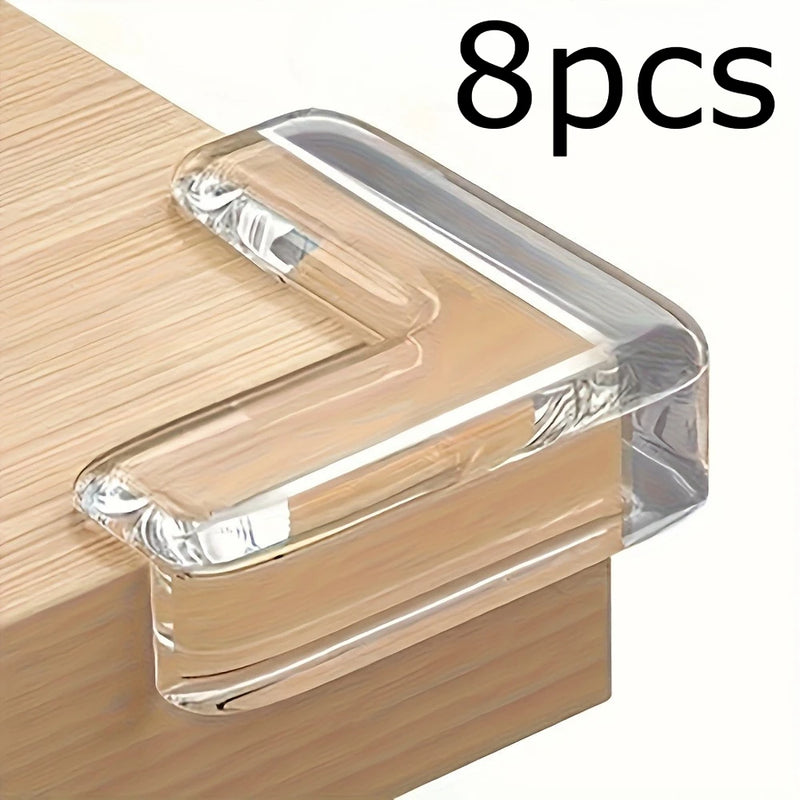 4/8/12pcs Transparent Silicone Corner Protector Set, Safe Edge Guards for Power Outlets and Table Corners