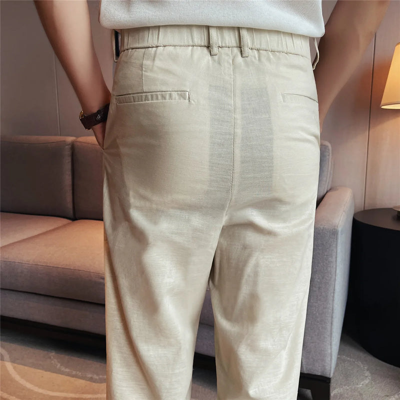 Men's Tencel Linen Blend Casual Shorts – Breathable, Lightweight & Cool-Touch Drawstring Waist for Summer