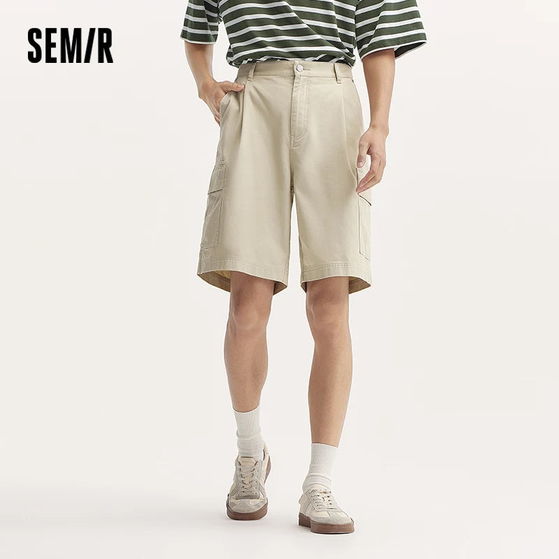 Semir Casual Mid-Length Shorts Men Workwear Loose Straight Fit 2025 Summer New Cotton Fashionable Versatile 5-Inch Shorts