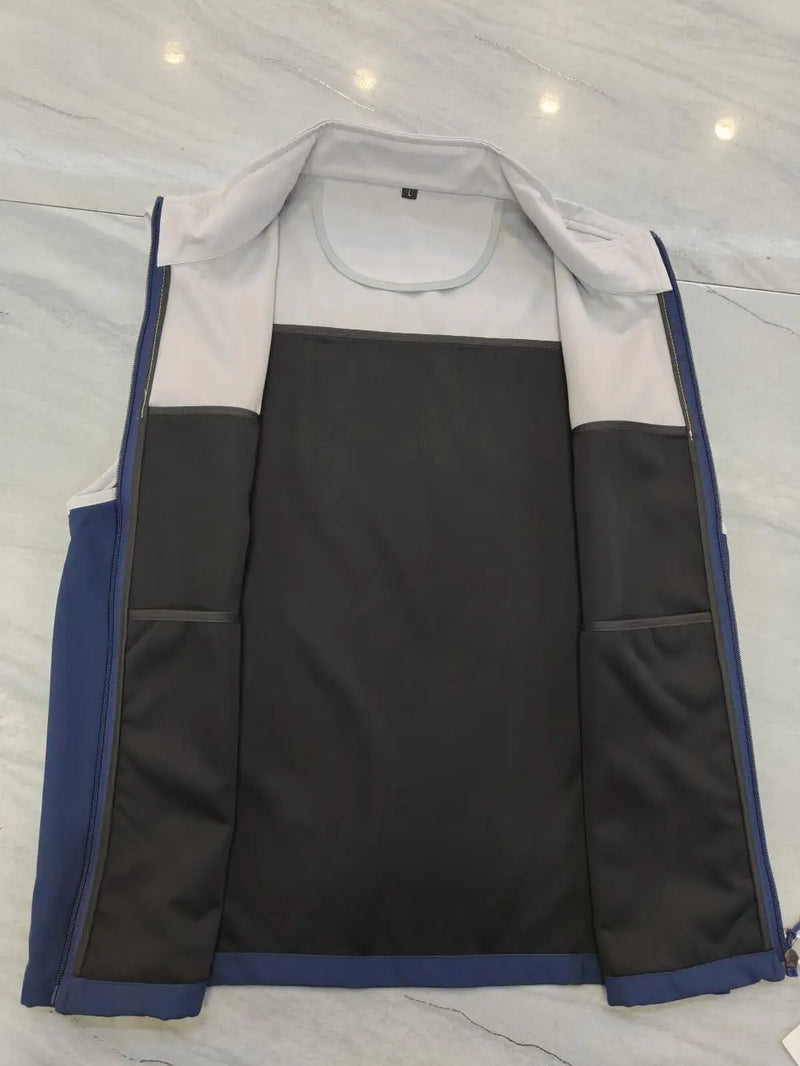 New Customized color-block soft-shell work uniforms for enterprise catering staff waterproof  vest with logo printing