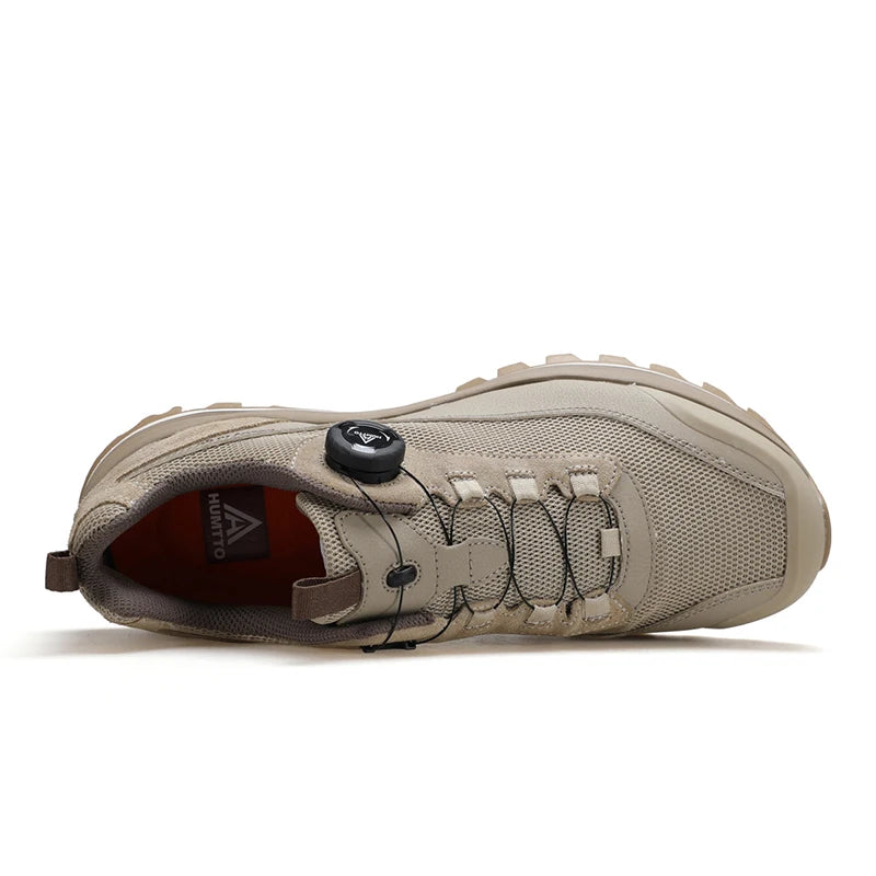 HUMTTO Non-slip Men Hiking Shoes Leather Men's Sports Shoes Outdoor Summer Walking Sneakers for Man Breathable Trekking Boots