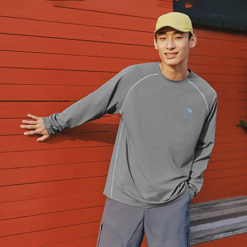 Semir Quick Dry Tshirt Men 2026 Spring Raglan Sleeve Color Block Crew Neck Couple Style Casual Versatile Inner Layer Top
