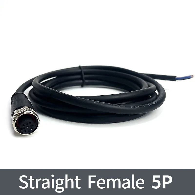 2Meters M12 sensor connector waterproof cable plug Male&Female 4 5 8 12Pin PVC Integrated injection molding M12 connectors