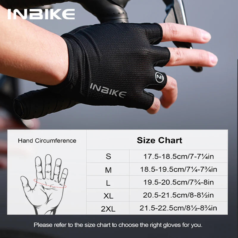 INBIKE Men's Cycling Gloves Half Finger Summer MTB Gloves Shock-absorption Mountain Bike Gym Sports Gloves Cycling Accessories