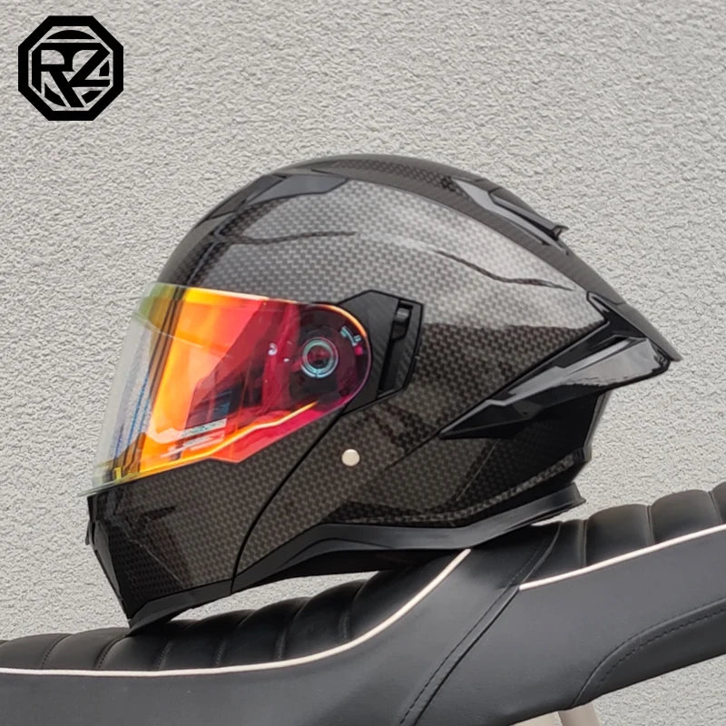 ORZ male and female adult full face motorcycle helmet modular flip helmet dual lens DOT approved racing off-road helmet