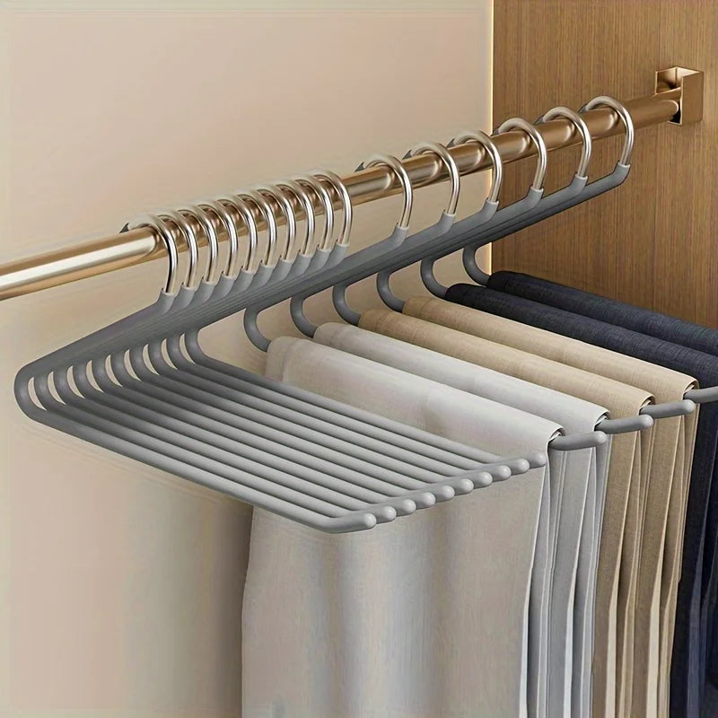 5pcs Metal Pants Hangers, Durability,Non-Slip Closet Organizer – Ideal for Home Storage, Hangers for Clothes.trouser hanger