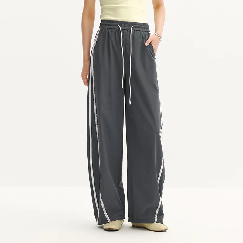 Semir Women Pants Color 2026 Block Ruffle Trim Drawstring 3D Cut Urban Casual Everyday Style Soft Comfortable Daily Wear