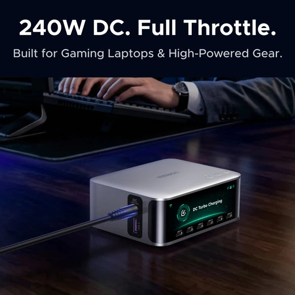 UGREEN 300W GaN Charger With Smart Display PD 3.1 7 IN 1 Desktop Charging Station For MacBook Air Pro Laptop iPhone Samsung iPad
