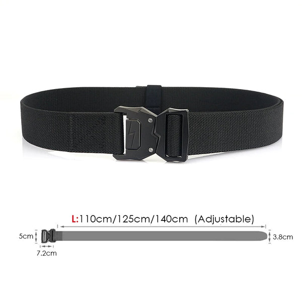VATLTY 110cm-140cm Men's Elastic Belt Quick Release Alloy Buckle Military Army Belt Tactical Outdoor Girdle Male Jeans Waistband