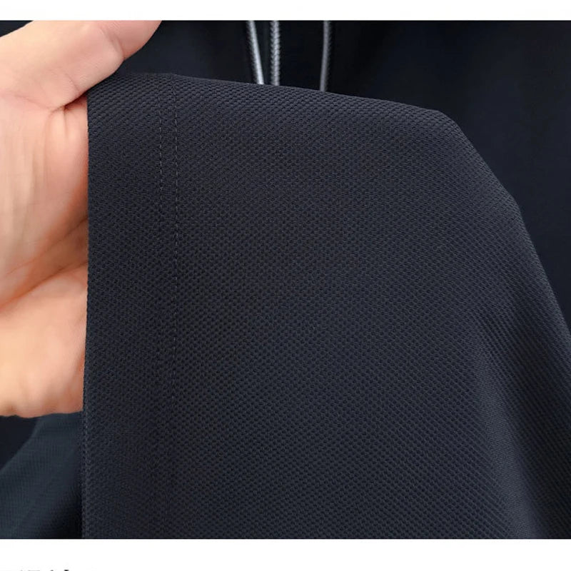 Men's Cotton Spandex Polo Shirt - Comfortable Stretch Short Sleeve with Contrast Collar & Hidden Button Placket