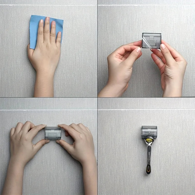 1PC Razor Holders with Bathroom Wall Stickers, Self-Adhesive Razor Hooks Storage Racks, Suitable for Bathrooms And Travel
