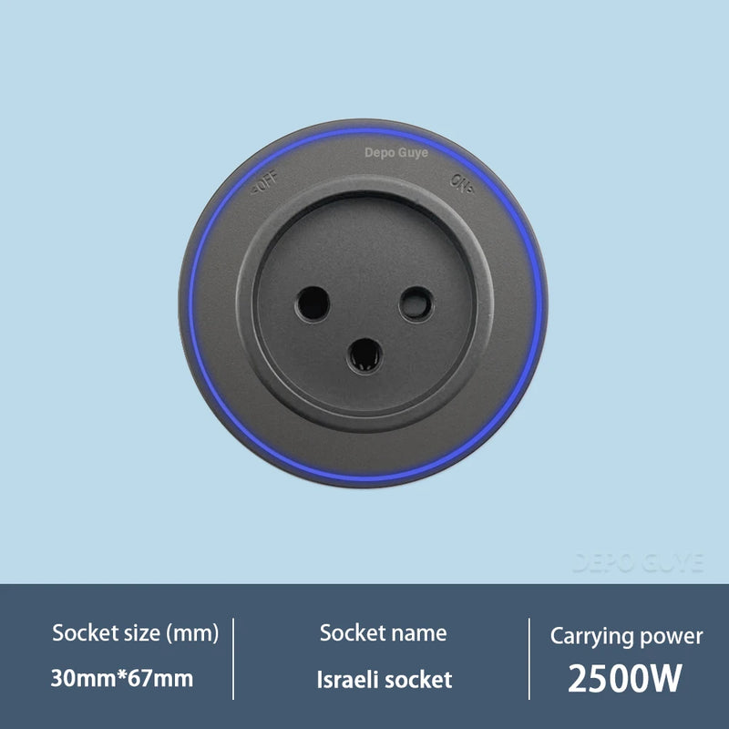 Power Track Socket EU/France/Italy/Israeli/UK/US Home Kitchen Romovable Adapterr Plug With USB Type-c Universal Outlet
