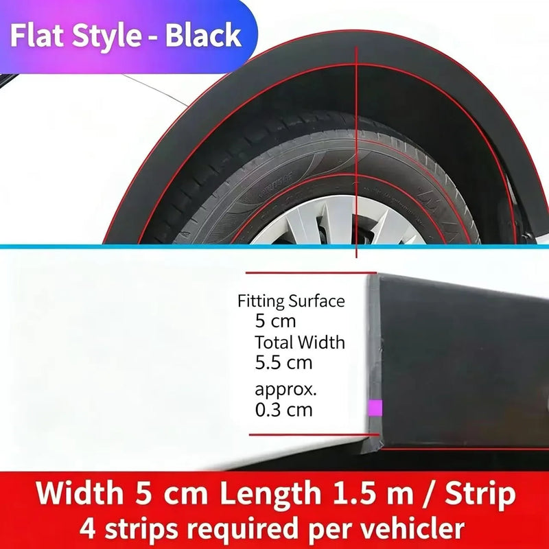 Universal Carbon Fiber Car Fender Flares Self-Adhesive Rubber Wheel Eyebrow Anti-Scratch Anti-Collision Protector Trim Strip