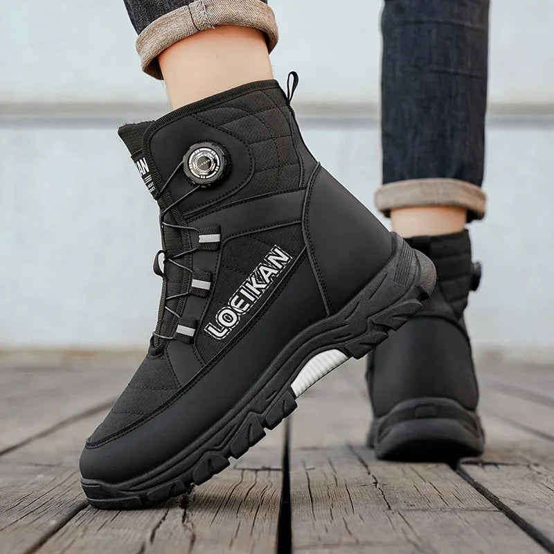 Men's winter youth comfortable fashion casual outdoor wear-resistant cotton warm shoes plus size non-slip hight top snow boots