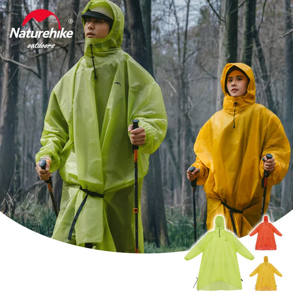 Naturehike Ultralight Raincoat Outdoor Anti-Rain Waterproof Stormy Wear Weather Supplies Foldable Rain Cover Jacket Sleeve Climb