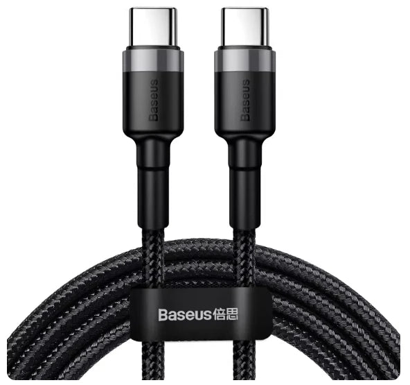 ខ្សែសាកទិន្នន័យ BASEUS PD100W សម្រាប់ iPhone 15 ក្បាលពីរ ប្រភេទ C ដល់ C 65W សាកលឿនសម្រាប់ Huawei Xiaomi Apple