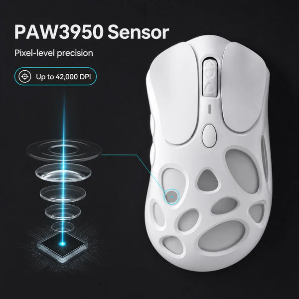 NEW Akko Mesh Wireless 8K Polling Rate Gaming Mouse PAW3950 Sensor 42000 DPI 90g Adjustable Long Battery Life Esports Mouse
