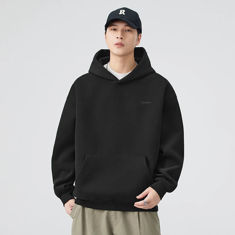 DUKEEN 420G Heavyweight Men's Hooded Sweatshirt Autumn and Winter Casual Trend Embroidered Loose Fit Pullover Men's Clothing