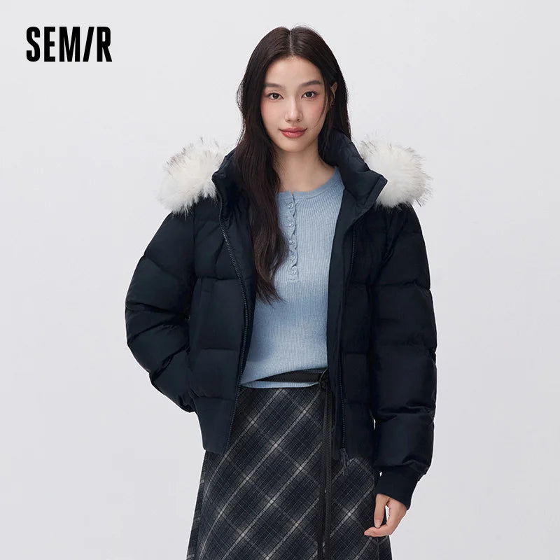 អាវក្រៅ Semir សម្រាប់នារី កអាវទន់ ការពារទឹក ការពារខ្យល់ ៨០ ភាគរយ សាច់អាវទន់ សមល្មមសម្រាប់ពាក់ប្រចាំថ្ងៃរដូវរងាថ្មីឆ្នាំ ២០២៦